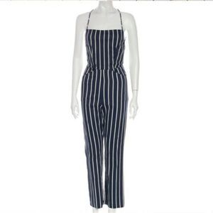 Reformation Anderson Jumpsuit in blue stripes